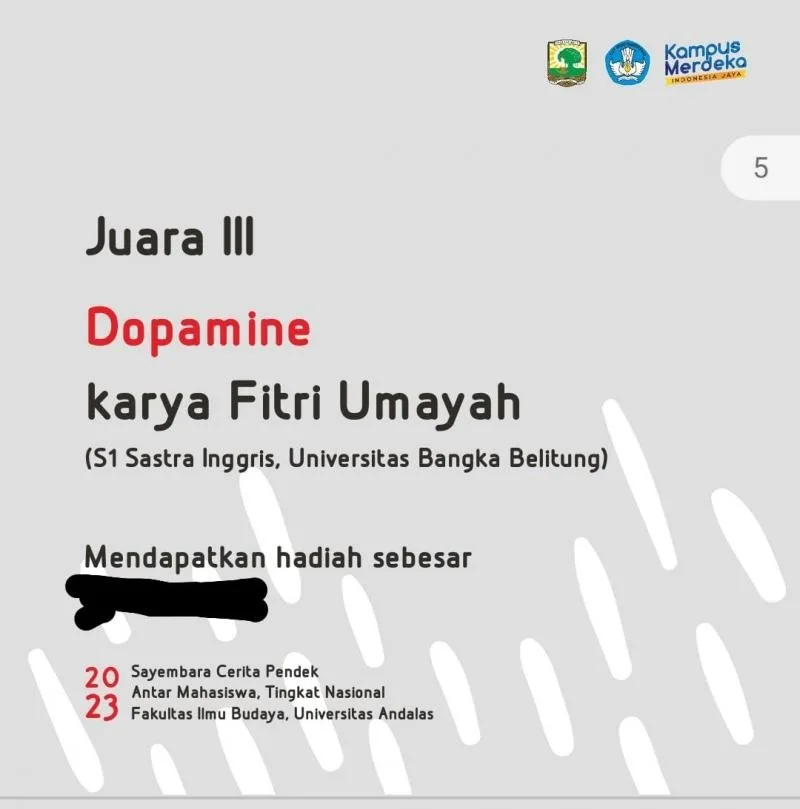 Mahasiswa Sasing UBB Menangkan Sayembara Penulisan Cerpen Tingkat Nasional